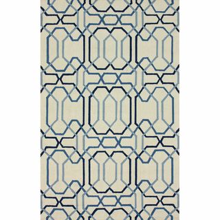 Nuloom Handmade Marrakesh Trellis Ivory Wool Rug (76 X 96) (BluePattern AbstractTip We recommend the use of a non skid pad to keep the rug in place on smooth surfaces.All rug sizes are approximate. Due to the difference of monitor colors, some rug color