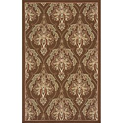 Outdoor South Beach Brown Damask Rug (39 X 59)