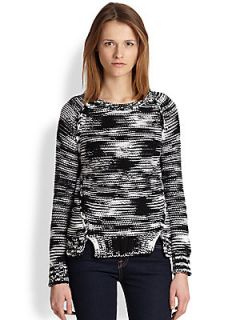 Cardigan Claudia Space Dyed Cotton Sweater   Black Combo