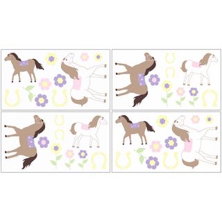 Sweet Jojo Designs Pretty Pony Horse Wall Decal Stickers (set Of 4)