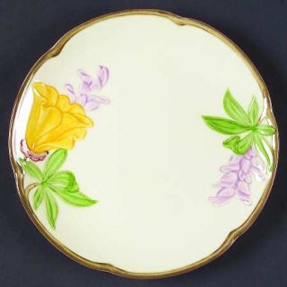 Franciscan Poppy (Yellow&Purple Flowers) Bread & Butter Plate, Fine China Dinner
