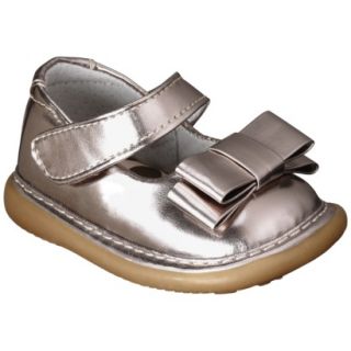 Infant Girls Wee Squeak Triple Bow Mary Jane   Gold 7