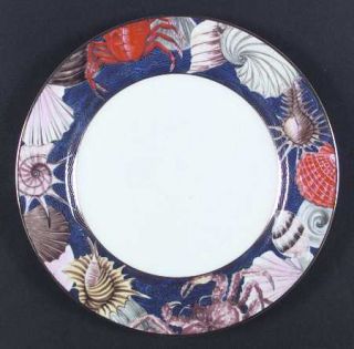 Sadek Nantucket Collage Dinner Plate, Fine China Dinnerware   Shells And Shellfi