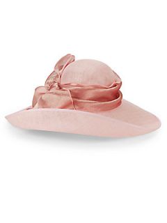 Sinamay Bow Detail Straw Hat   Pale Pink