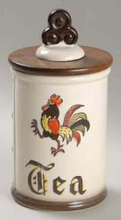 Metlox   Poppytrail   Vernon Red Rooster Tea Canister & Lid, Fine China Dinnerwa