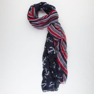 Anchor Stripe Scarf Red/Blue One Size For Women 230323371