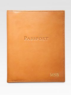Graphic Image Personalized Passport Wallet   British Tan