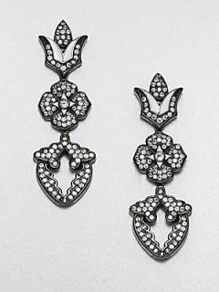 M.C.L by Matthew Campbell Laurenza Jeweled Sterling Silver Floral Earrings   Sil