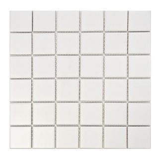 Somertile Victorian Quad Matte White Porcelain Mosaic Tiles (pack Of 10)
