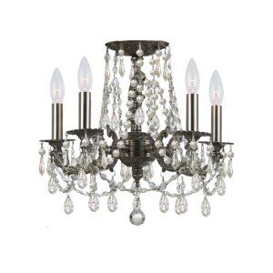 Crystorama Lighting CRY 5545 PW CL SAQ_FLUSH Mirabella Flush Mount Swaroski Spec