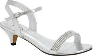 Womens Lava Shoes Diane   Silver Metallic Ornamented Shoes