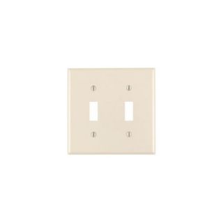 Leviton 78009 Electrical Wall Plate, Toggle Switch, 2Gang Light Almond