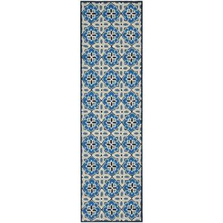 Safavieh Hand hooked Indoor/ Outdoor Four Seasons Blue Rug (23 X 6)