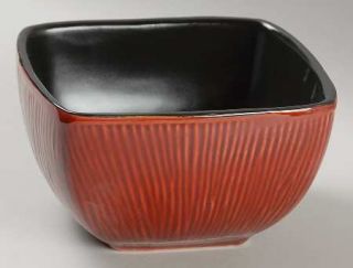 Home Essentials Red Bamboo Soup/Cereal Bowl, Fine China Dinnerware   All Red/Bla
