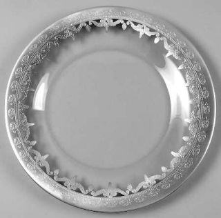 Arte Italica Vetro Silver Dinner Plate   Silver Encrusted Swag Design, Wafer