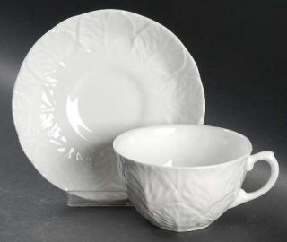 Wedgwood Countryware Flat Cup & Saucer Set, Fine China Dinnerware   All White, E