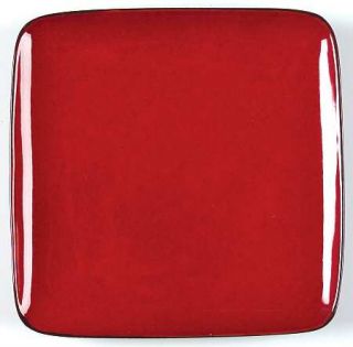 Home Trends Rave Red Square Salad/Dessert Plate, Fine China Dinnerware   All Red