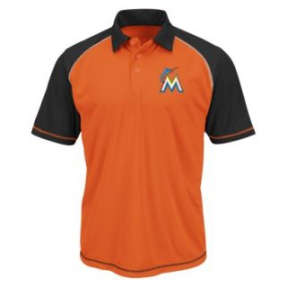 MLB Mens Miami Marlins Synthetic Polo T Shirt   Orange/Black (XXL)