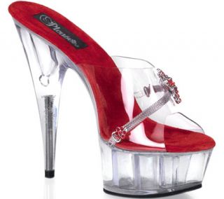 Womens Pleaser Delight 601 10   Clear/Red/Clear Dress Shoes