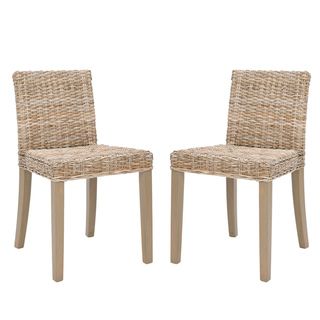 Safavieh St. Croix Chic Wicker Grey Side Chairs (set Of 2) (GreyMaterials Wicker and woodFinish AshSeat height 18.5 inchesDimensions 38.5 inches high x 19 inches wide x 23 inches deepArrives fully assembled )