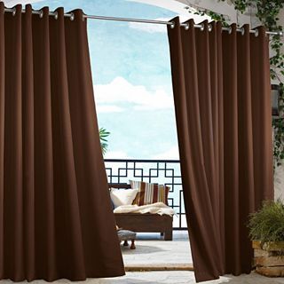 Gazebo Solid Grommet Top Outdoor Curtain Panel, Chocolate