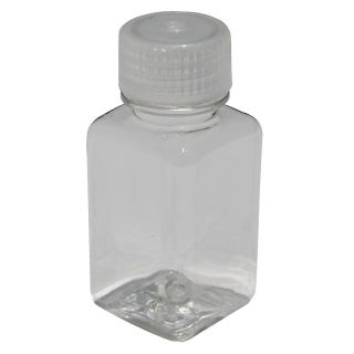 Relius Solutions Square Plastic Bottles   2 Oz. Capacity   Clear   Wide Mouth   Clear