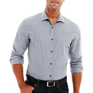 Claiborne Button Front Shirt, Stunning Saphire, Mens