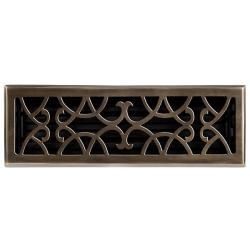 Brass Elegans Victorian 4 X 14 Solid brass Floor Register (Solid brassHardware finish Antique brassDimensions 4 x 14 duct openingDue to the handmade nature of this product, there may be slight variations in size and finish.)