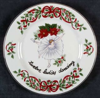 Centurion Ribbon Holly Accent Salad Plate, Fine China Dinnerware   Holly & Red R