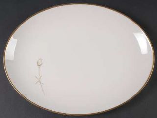 Noritake Nora 12 Oval Serving Platter, Fine China Dinnerware   White/Gold Rose,