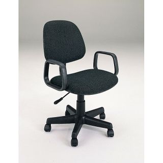 Mandy Pneumatic Lift Black Fabric Office Chair (BlackMaterials Nylon, PVCFinish Black fabricSeat height 18 inches Adjustable height 32 inches to 35 inches Wheels 5Arms PVC armrestDimensions 22 inches wide x 22 inches deep x 33 inches high Assembly 
