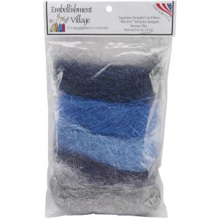 Embellishment Village Angelina Stormy Sky Straight Cut Fibers (MultiMaterials FabricPackage includes six (6) 0.1 oz bundles of fibers and instructionsHeat bonded fibersFibers can be washed, dried and dry cleanedWeight 0.6 ounces of fiber )