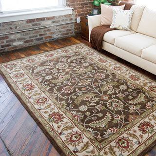 Hand tufted Coliseum Wool Rug (6 X 9) (BrownPattern FloralTip We recommend the use of a non skid pad to keep the rug in place on smooth surfaces.All rug sizes are approximate. Due to the difference of monitor colors, some rug colors may vary slightly. O