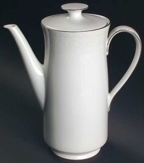 Johann Haviland Morning Mist Coffee Pot & Lid, Fine China Dinnerware   White Flo