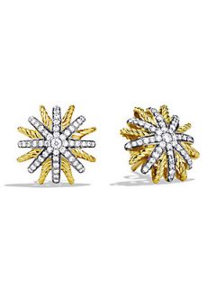 David Yurman Starburst Extra Small Earrings with Diamonds in Gold   Gold Diamond