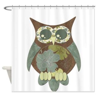  Brown Hibiscus Owl Shower Curtain  Use code FREECART at Checkout