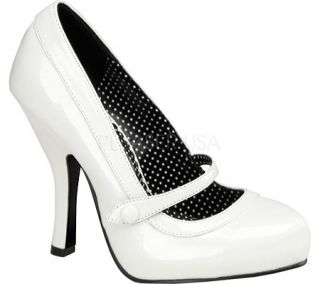 Womens Pin Up Cutiepie 02   White Patent Leather High Heels