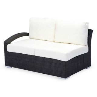 Como Logo Outdoor Left Arm Facing Loveseat (EspressoBrand Source Hospitality gradeDesigned to be outside in the elements 24/7Dura Weave is made from high density polyethyleneColor and UV protection is saturated throughout the weaveHigh quality aluminum f