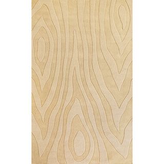 Domani Symmetry Wood Grains Ivory Wool Rug (5 X 8)