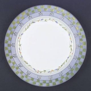 Oneida Veronica Dinner Plate, Fine China Dinnerware   Purple,Green Checkerboard,