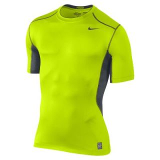 Nike Pro Combat Hypercool 2.0 Fitted Short Sleeve Mens Top   Volt