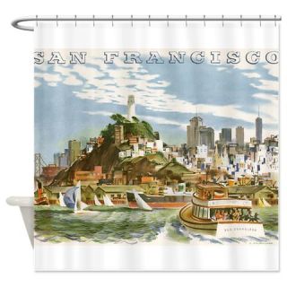  Vintage Travel Poster San Francisco Shower Curtain  Use code FREECART at Checkout