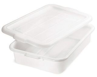 Tablecraft Polyethylene Food Storage Box, 21.25 x 15.75 x 5 in, White