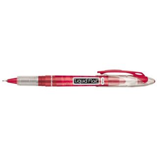 Papermate Red Liquid Flair Porous Point Stick Pens (pack Of 12)