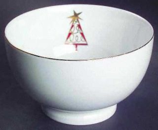 Pier 1 Christmas Tree 5 All Purpose Bowl, Fine China Dinnerware   Green/Gold Tr