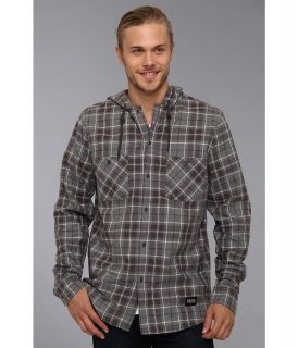 Lifetime Collective Crazy Horse Flannel Mens Long Sleeve Button Up (Gray)