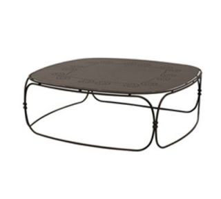 EmuAmericas 38 in Low Square Table w/ Design Pattern Top, Wrought Iron Frame, Iron