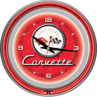 Corvette C1 Red Neon Clock (Metal and plastic)