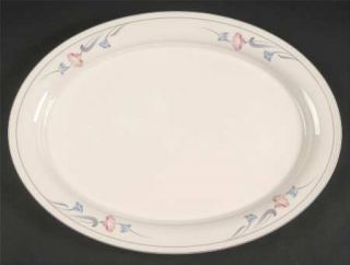 Lenox China Glories On Grey (For The Grey) 14 Oval Serving Platter, Fine China