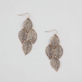 Leaf Dangle Earrings Gold One Size For Women 226881621